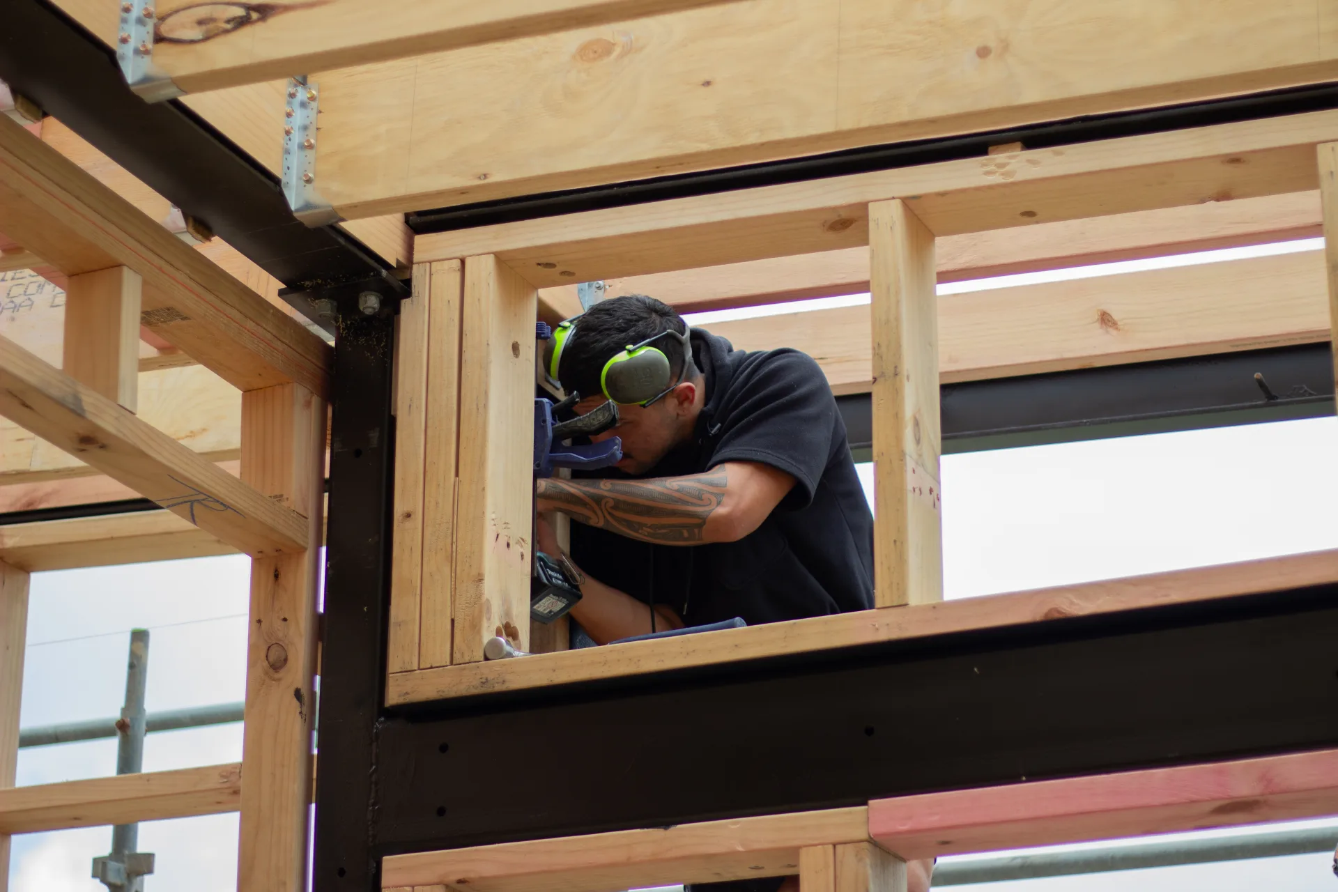 NF Construction framing work on a new coastal home